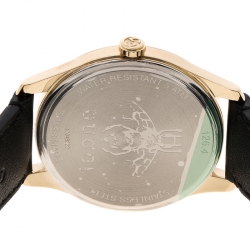 Pre Owned Gucci Mother of Pearl Gold Plated Stainless Steel G-Timelss 126.4 Women's Wristwatch 36 mm