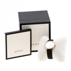 Pre Owned Gucci Mother of Pearl Gold Plated Stainless Steel G-Timelss 126.4 Women's Wristwatch 36 mm