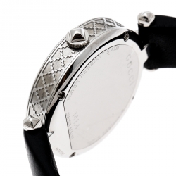 Pre Owned Gucci Black Stainless Steel Diamantissima 141.4 Women's Wristwatch 32 mm