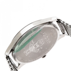 Gucci White Mother of Pearl Stainless Steel G-Timeless 126.4 Women's Wristwatch 36 mm