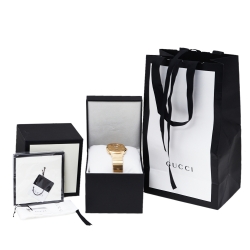Gucci Yellow Gold PVD Coated Stainless Steel Grip YA157409 Women's Wristwatch 38 mm