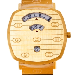 Gucci Yellow Gold PVD Coated Stainless Steel Grip YA157409 Women's Wristwatch 38 mm