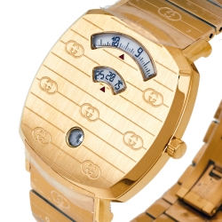 Gucci Yellow Gold PVD Coated Stainless Steel Grip YA157409 Women's Wristwatch 38 mm