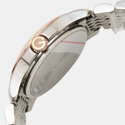 Pre Owned Gucci Mother of Pearl Two-Tone Stainless Steel Diamonds G-Timeless YA126514 Women's Wristwatch 27 mm