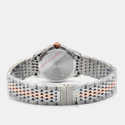 Gucci Black Two Tone Stainless Steel G-Timeless YA126512 Women's Wristwatch 27 mm