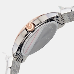 Gucci Black Two Tone Stainless Steel G-Timeless YA126512 Women's Wristwatch 27 mm