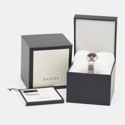 Gucci Black Two Tone Stainless Steel G-Timeless YA126512 Women's Wristwatch 27 mm