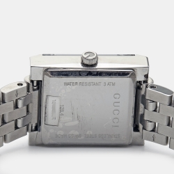 Pre Owned Gucci Grey Stainless Steel G-Frame YA128403 Women's Wristwatch 19 mm