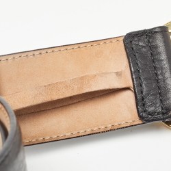 مملوكة مسبقًا Gucci Black Leather 1973 Interlocking G Buckle Belt 90CM