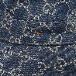 Gucci Blue GG Jacquard Denim Wide Brim Hat M