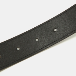 Pre Owned Gucci Black Leather GG Marmont Buckle Belt 85CM