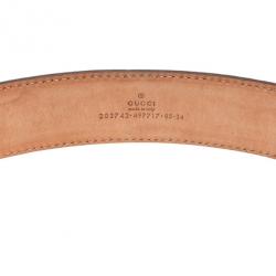 مملوكة مسبقًا Gucci Bronze Leather G Buckle Belt 85CM
