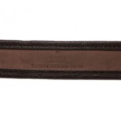 مملوكة مسبقًا Gucci Guccissima Canvas and Leather GG Buckle Belt 90CM