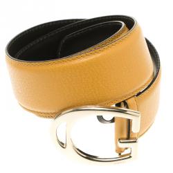 مملوكة مسبقًا Gucci Tan Leather G Buckle Wide Belt Size 65 CM