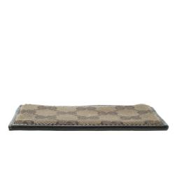 Gucci Beige/Brown GG Canvas and Leather Card Case