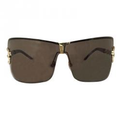 مملوكة مسبقًا نظارة شمسية غوتشي شيلد أنكور GG2771 بنية