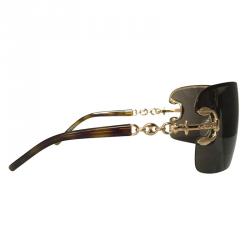 مملوكة مسبقًا نظارة شمسية غوتشي شيلد أنكور GG2771 بنية