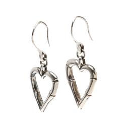 Pre Owned أقراط غوتشي خطاف فضية قلب بامبو