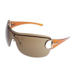 Pre Owned Gucci Brown GG 2711 Horsebit Shield Sunglasses