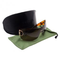 Pre Owned Gucci Brown GG 2711 Horsebit Shield Sunglasses