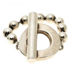 Pre Owned خاتم غوتشي فضة قضيب T مقاس 57