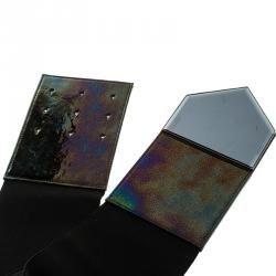 مملوكة مسبقًا حزام غوتشي هولوغرافيك مطاطي أسود 65 سم