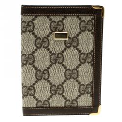 Gucci Beige/Brown Canvas and Pig Skin Leather Card Holder