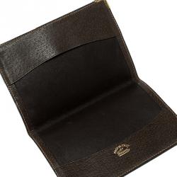 Gucci Beige/Brown Canvas and Pig Skin Leather Card Holder