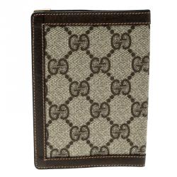 Gucci Beige/Brown Canvas and Pig Skin Leather Card Holder