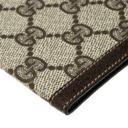 Gucci Beige/Brown Canvas and Pig Skin Leather Card Holder