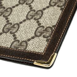 Gucci Beige/Brown Canvas and Pig Skin Leather Card Holder
