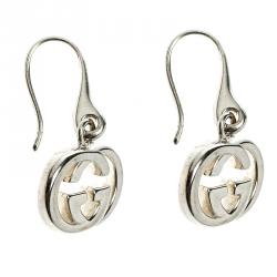 مملوكة مسبقًا أقراط غوتشي GG بالشعار فضة