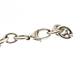 Pre Owned Gucci Silver Charm Link Choker Necklace