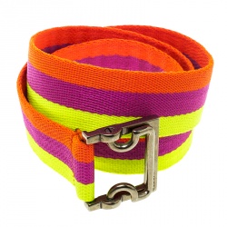 مملوكة مسبقًا حزام غوتشي كانفاس متعدد الألوان 85 سم