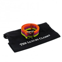 مملوكة مسبقًا حزام غوتشي كانفاس متعدد الألوان 85 سم