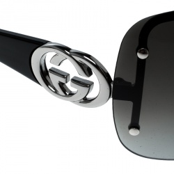 Pre Owned نظارة شمسية شيلد غوتشي GG2797/S سوداء/سوداء متدرجة