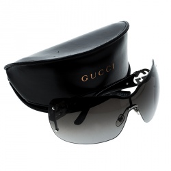 Pre Owned نظارة شمسية شيلد غوتشي GG2797/S سوداء/سوداء متدرجة