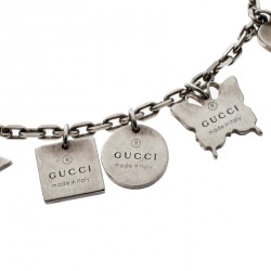 Gucci Trademark Silver Charm Bracelet 18cm