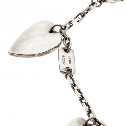 Gucci Trademark Silver Charm Bracelet 18cm