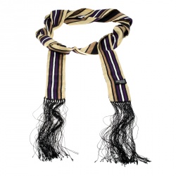 مملوكة مسبقًا Gucci Multicolor Striped Silk Cashmere Tassel Detail Neck Scarf