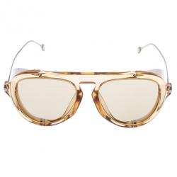 مملوكة مسبقًا Gucci Brown Optyl Aviators With Metal Blinkers Women's Sunglasses