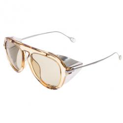 مملوكة مسبقًا Gucci Brown Optyl Aviators With Metal Blinkers Women's Sunglasses
