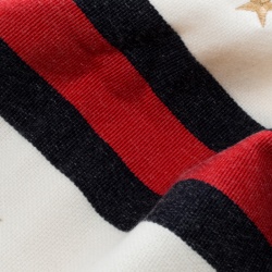 مملوكة مسبقًا وشاح غوتشي صوف مخلوط أوف ويت نمط ويب ونجوم مطرزة