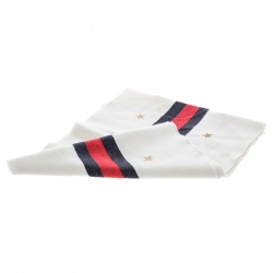 مملوكة مسبقًا وشاح غوتشي صوف مخلوط أوف ويت نمط ويب ونجوم مطرزة