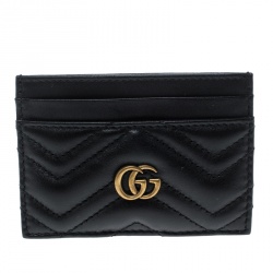 Gucci Black Matelasse Leather Marmont Card Case