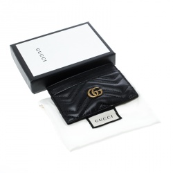 Gucci Black Matelasse Leather Marmont Card Case