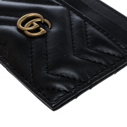 Gucci Black Matelasse Leather Marmont Card Case