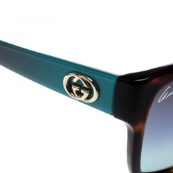 Pre Owned نظارة شمسية غوتشي وايفارير GG3579/S متدرجة هافانا/بنفسجية