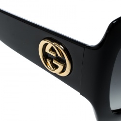 Pre Owned نظارة شمسية غوتشي كبيرة GG0053S متدرجة سوداء/ سوداء