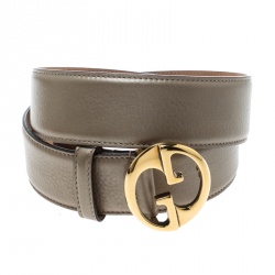 مملوكة مسبقًا Gucci Gold Leather 1973 Buckle Belt 90cm